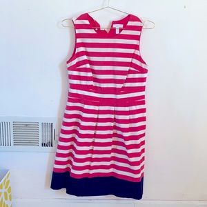 Pink, white and navy cocktail dress